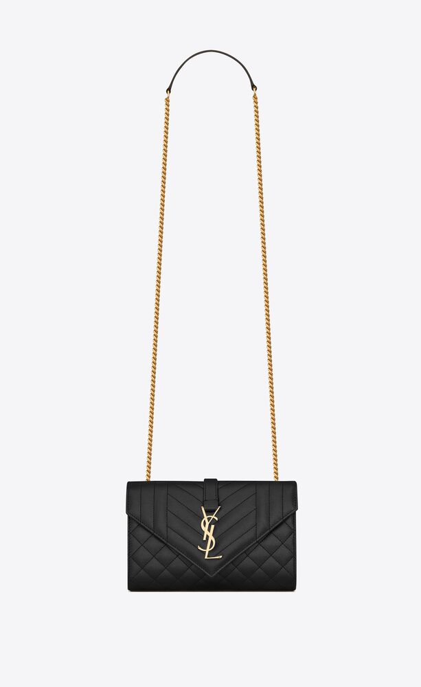 ENVELOPE SMALL IN QUILTED GRAIN DE POUDRE EMBOSSED LEATHER