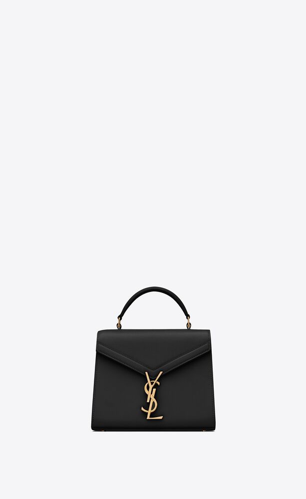 CASSANDRA MINI TOP HANDLE BAG IN GRAIN DE POUDRE EMBOSSED LEATHER
