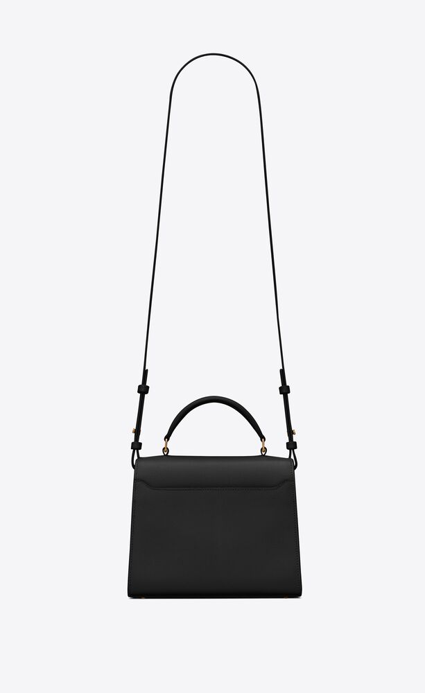 CASSANDRA MINI TOP HANDLE BAG IN GRAIN DE POUDRE EMBOSSED LEATHER