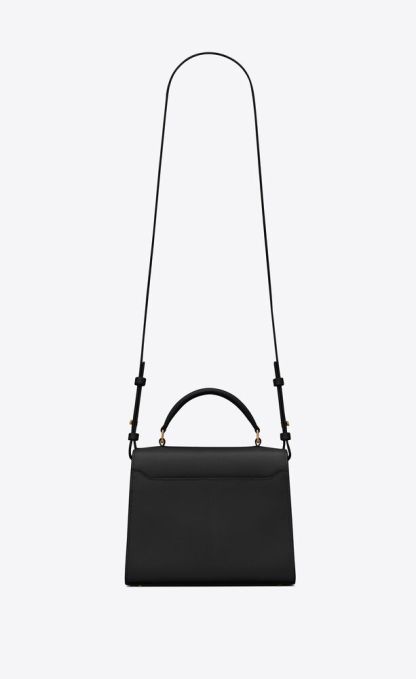 CASSANDRA MINI TOP HANDLE BAG IN GRAIN DE POUDRE EMBOSSED LEATHER