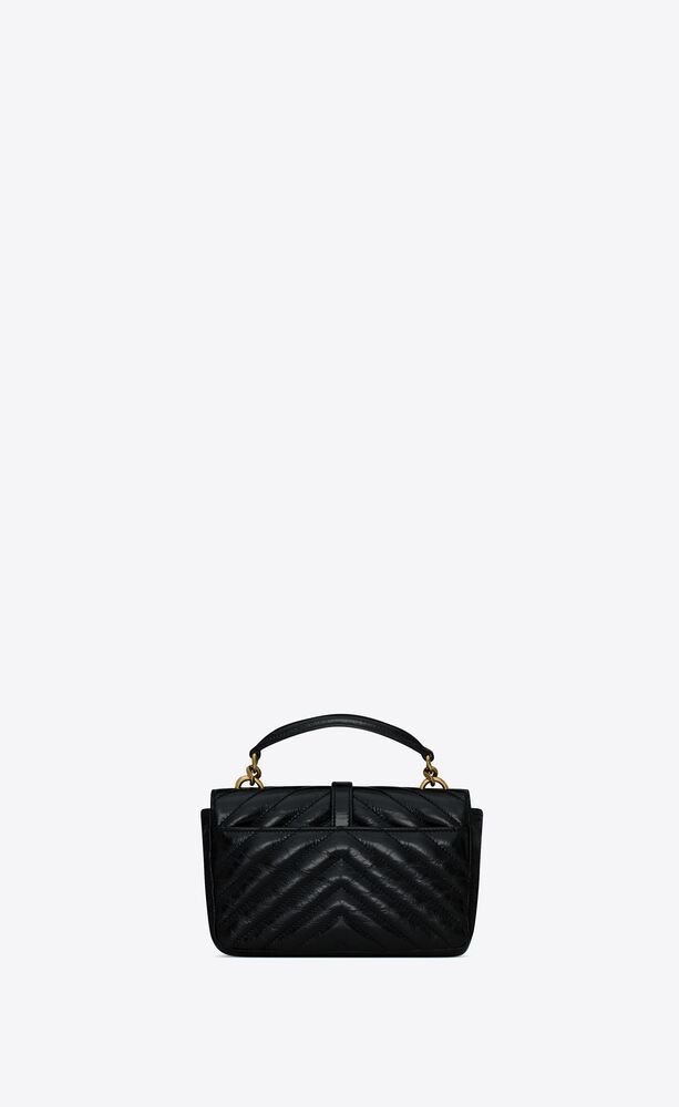 COLLEGE MINI CHAIN BAG IN SHINY CRACKLED LEATHER