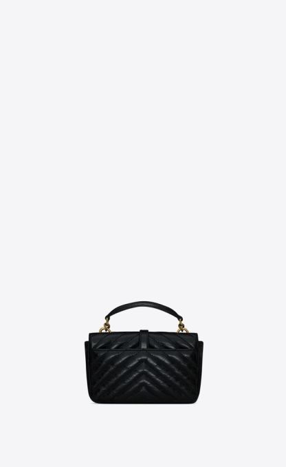 COLLEGE MINI CHAIN BAG IN SHINY CRACKLED LEATHER