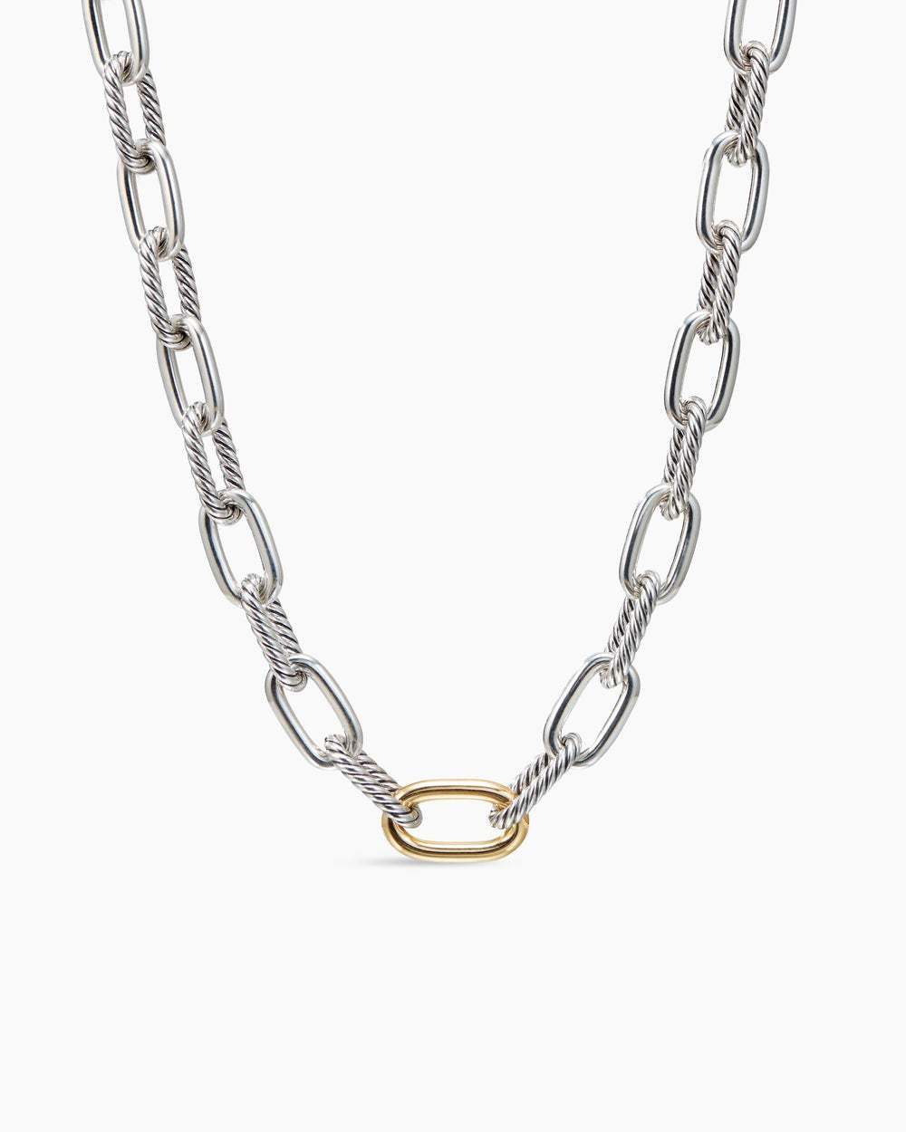DY Madison庐 Chain Necklace Sterling Silver with 18K Yellow Gold, 11mm