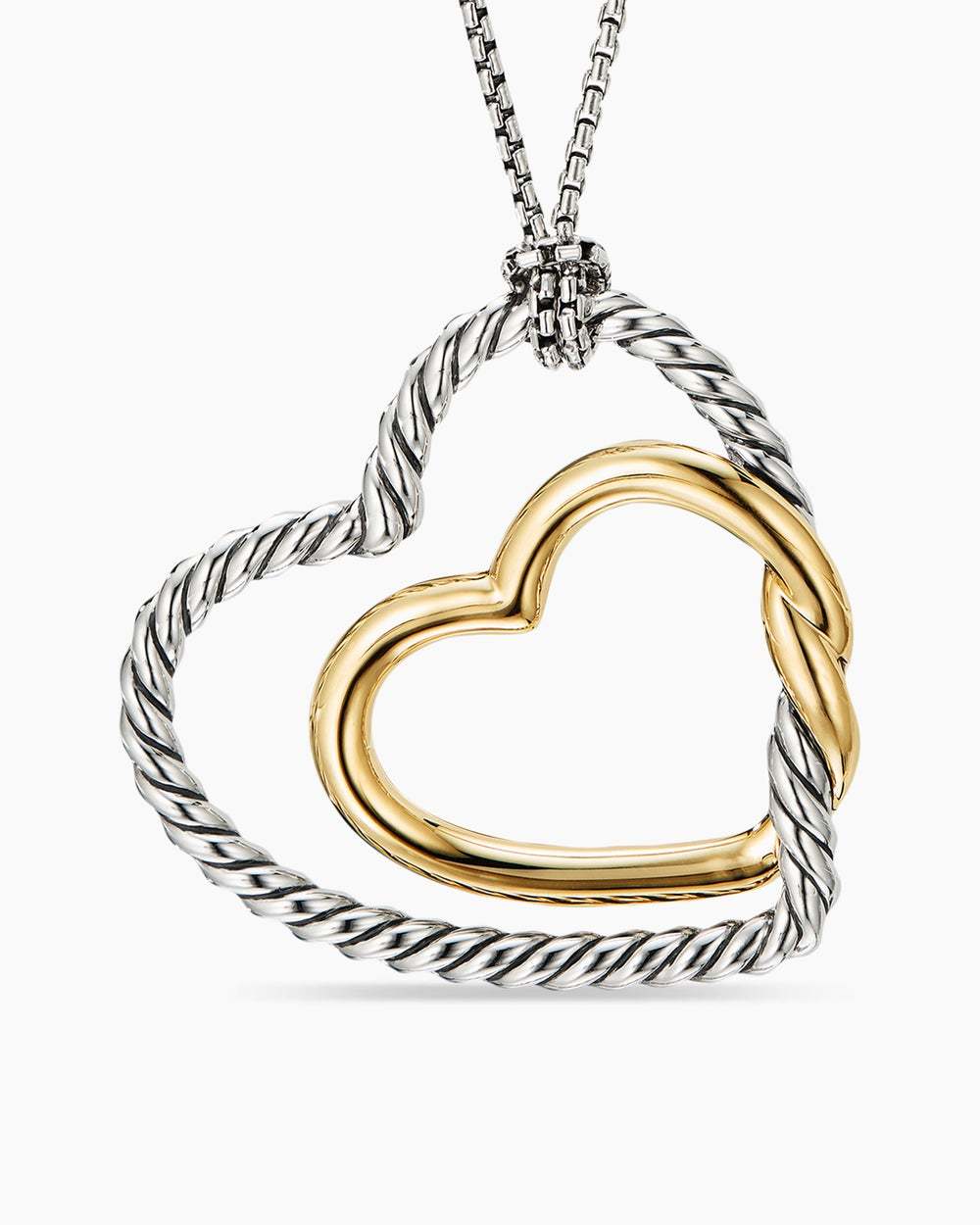 Continuance庐 Heart Necklace Sterling Silver with 18K Yellow Gold, 38mm