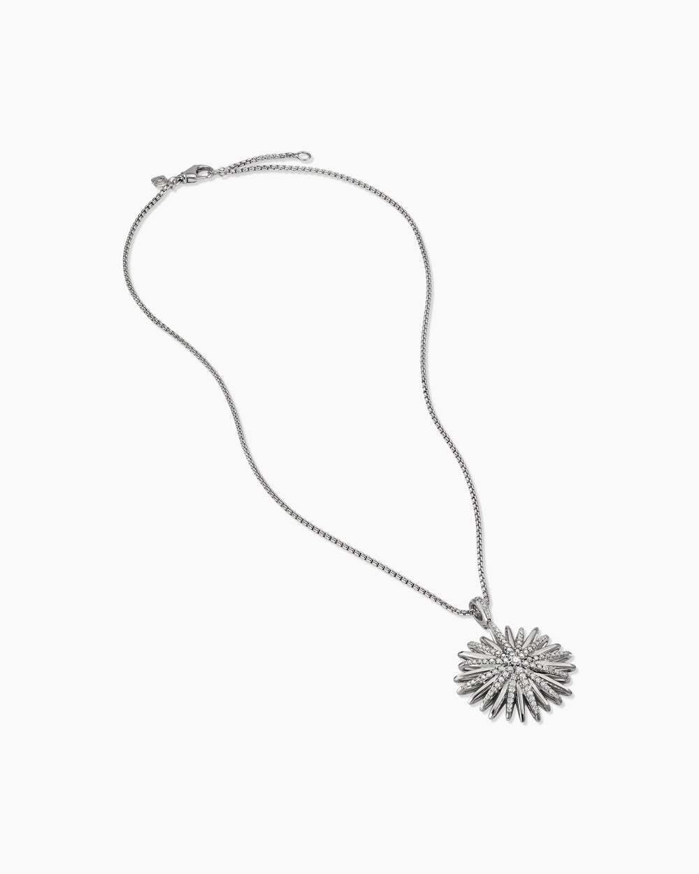Starburst Pendant Sterling Silver with Diamonds, 32mm