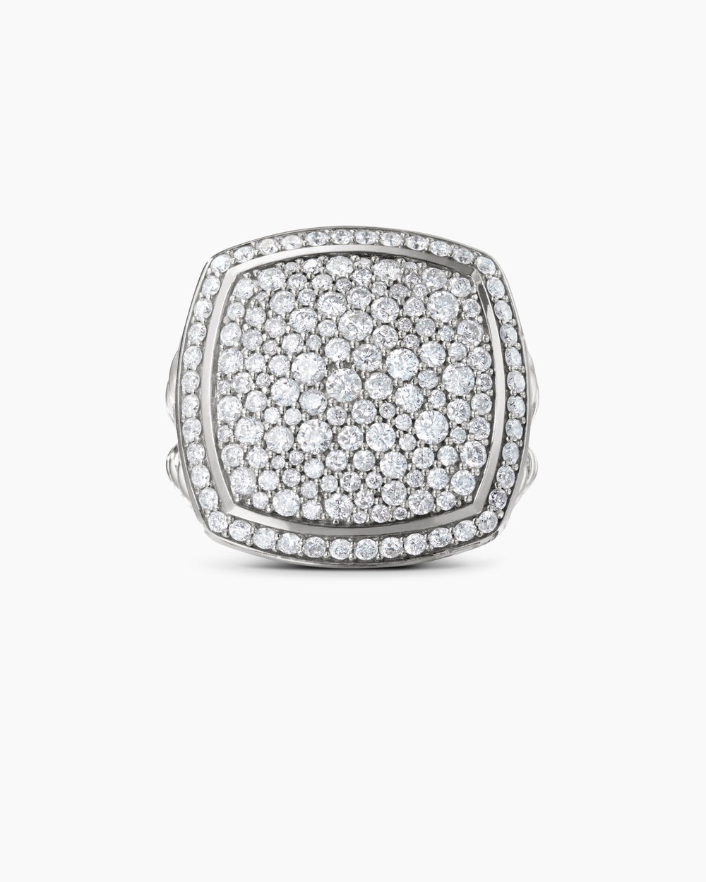 Albion庐 Ring Sterling Silver with Pav茅 Diamonds, 17mm