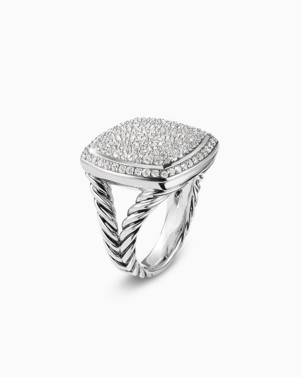 Albion庐 Ring Sterling Silver with Pav茅 Diamonds, 17mm