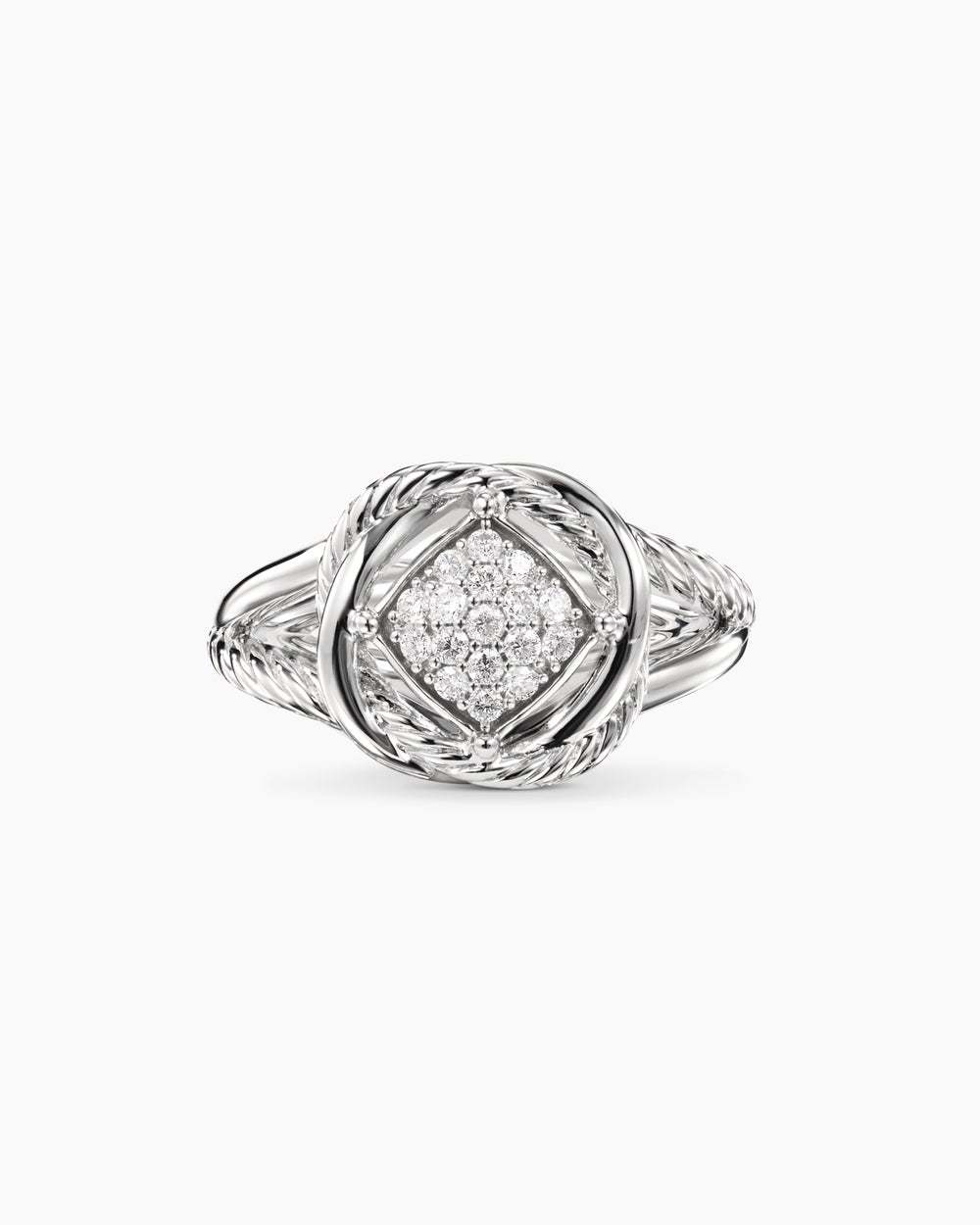 Infinity Ring Sterling Silver with Diamonds, 13mm
