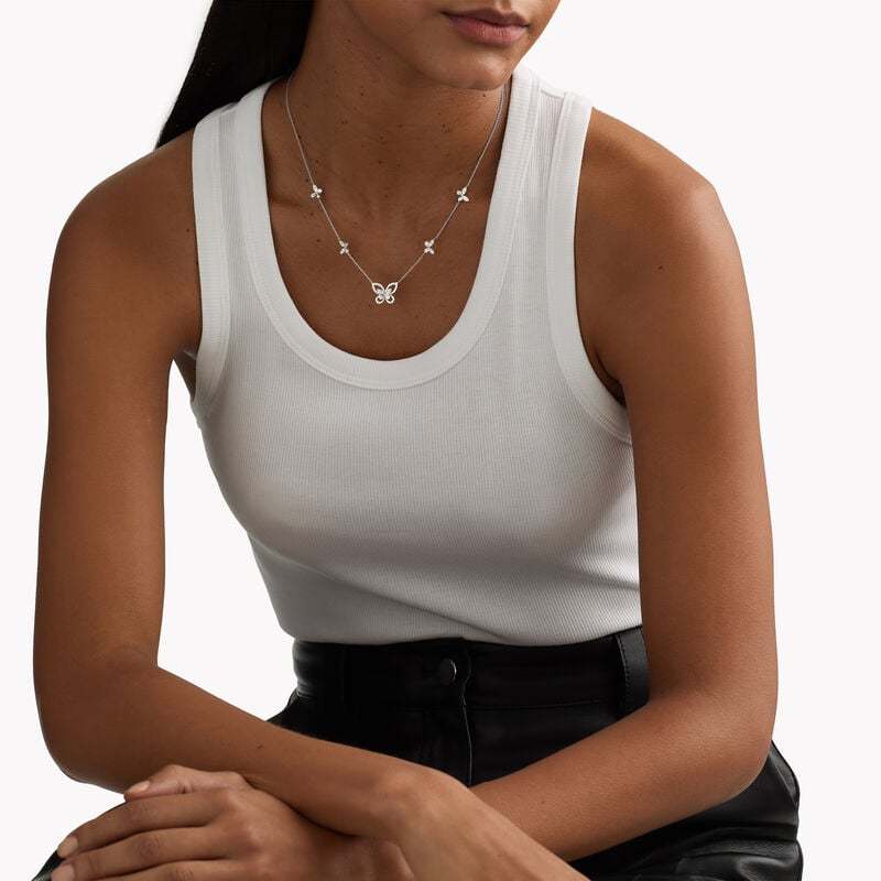 Multi Butterfly Silhouette Diamond Pendant