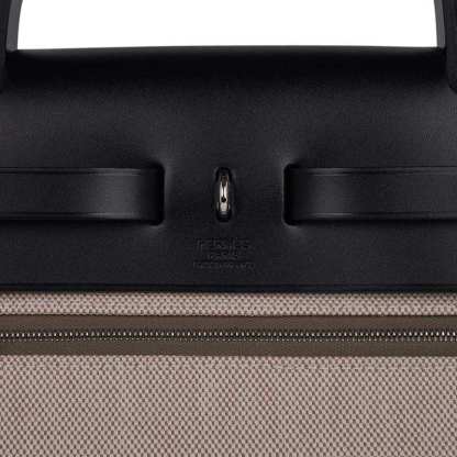 Herbag Zip 31 Bag Retourne Khaki Berline & Black Leather with Palladium Hardware