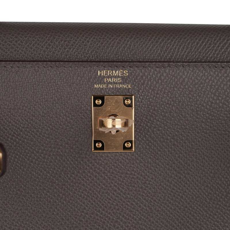 Kelly Sellier 25 Bag Etain Gold Hardware Epsom Leather New