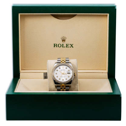 Datejust Diamond Watch, 116233 36mm Silver Mother Of Pearl
