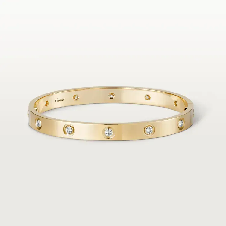3‑Piece Cartier Stack –Panthère, Yellow Gold, Diamonds