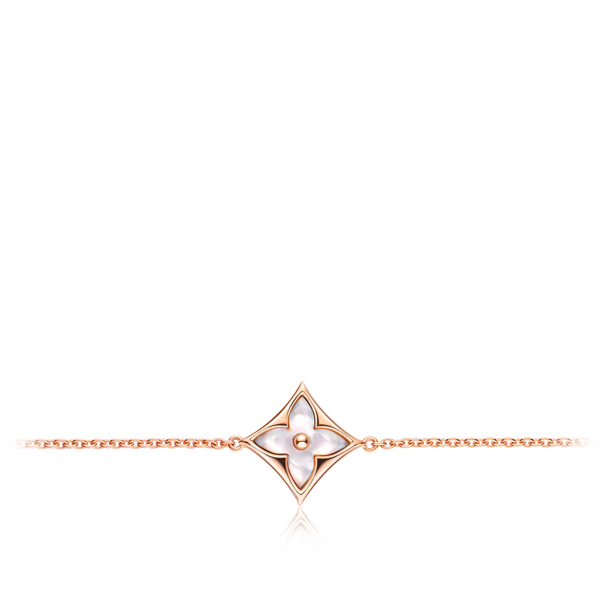Color Blossom star bracelet, pink gold and white mother-of-pearl