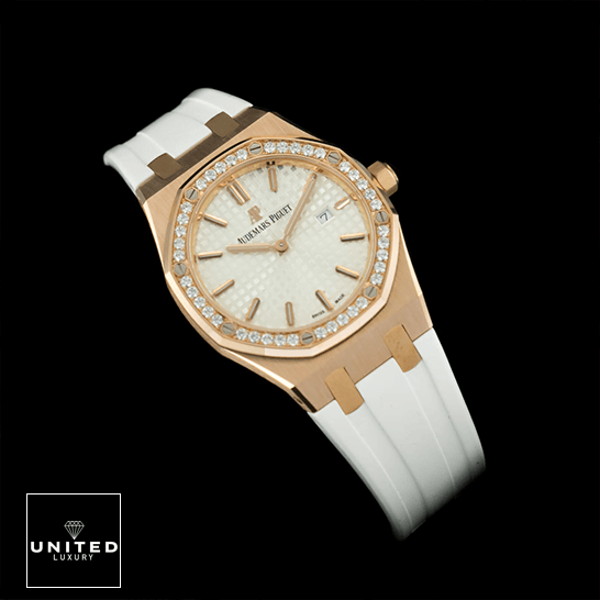 Audemars Piguet Gold Case Diamond Bezel Replica black background
