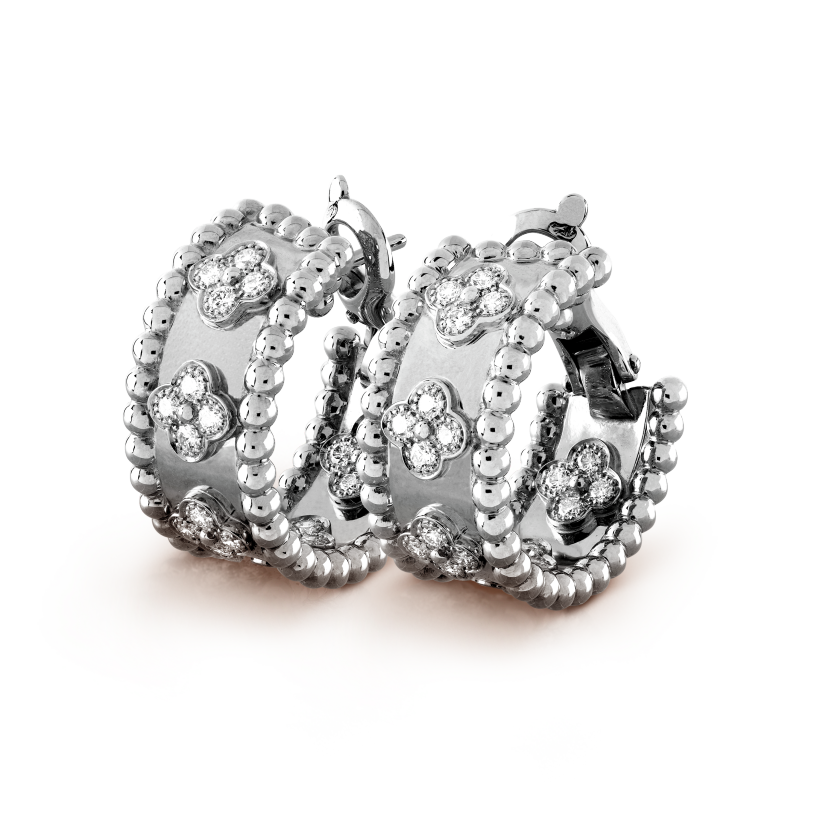 Perlee clovers hoop earrings