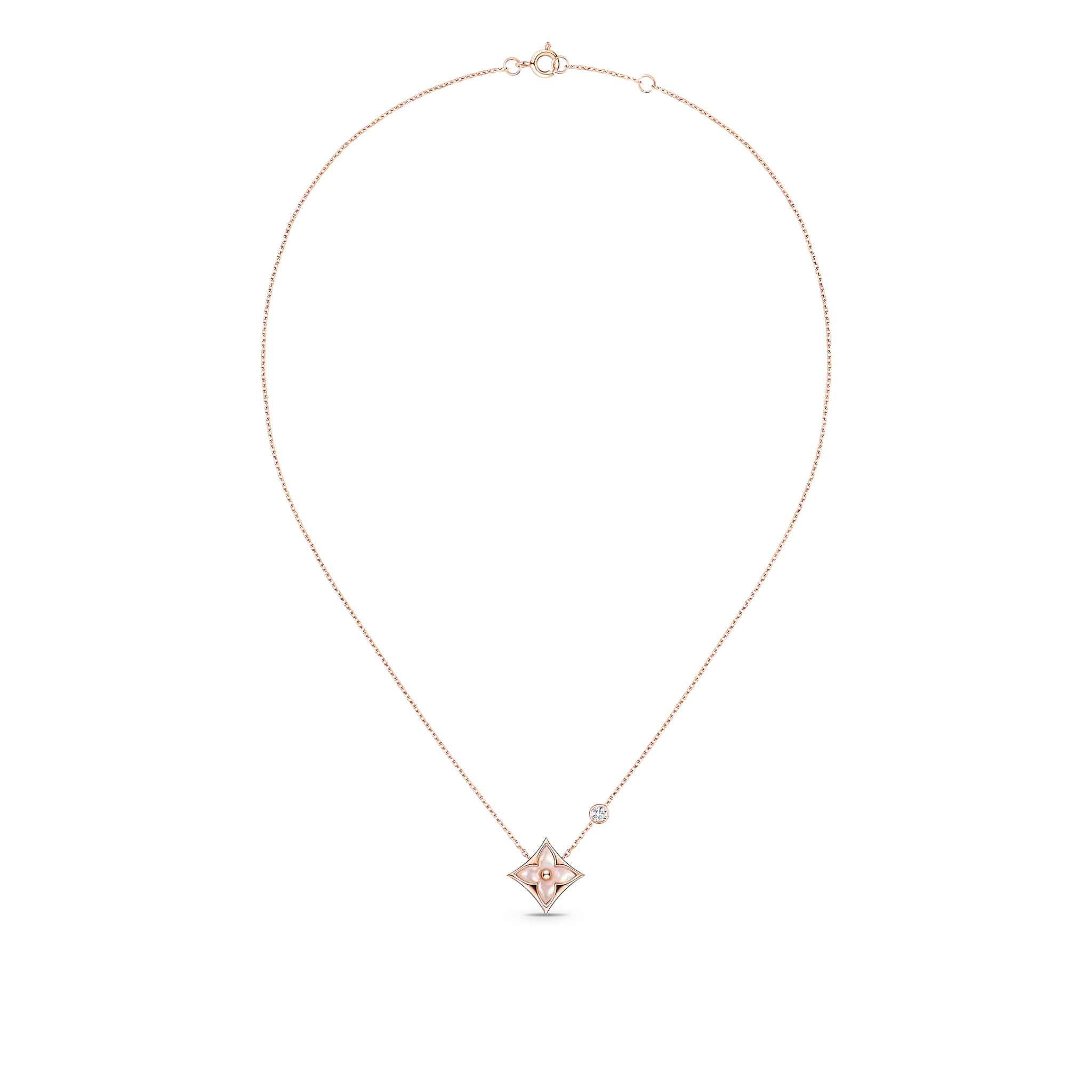 Color Blossom BB Star Pendant, Pink gold, Pink Mother-of-Pearl and diamond