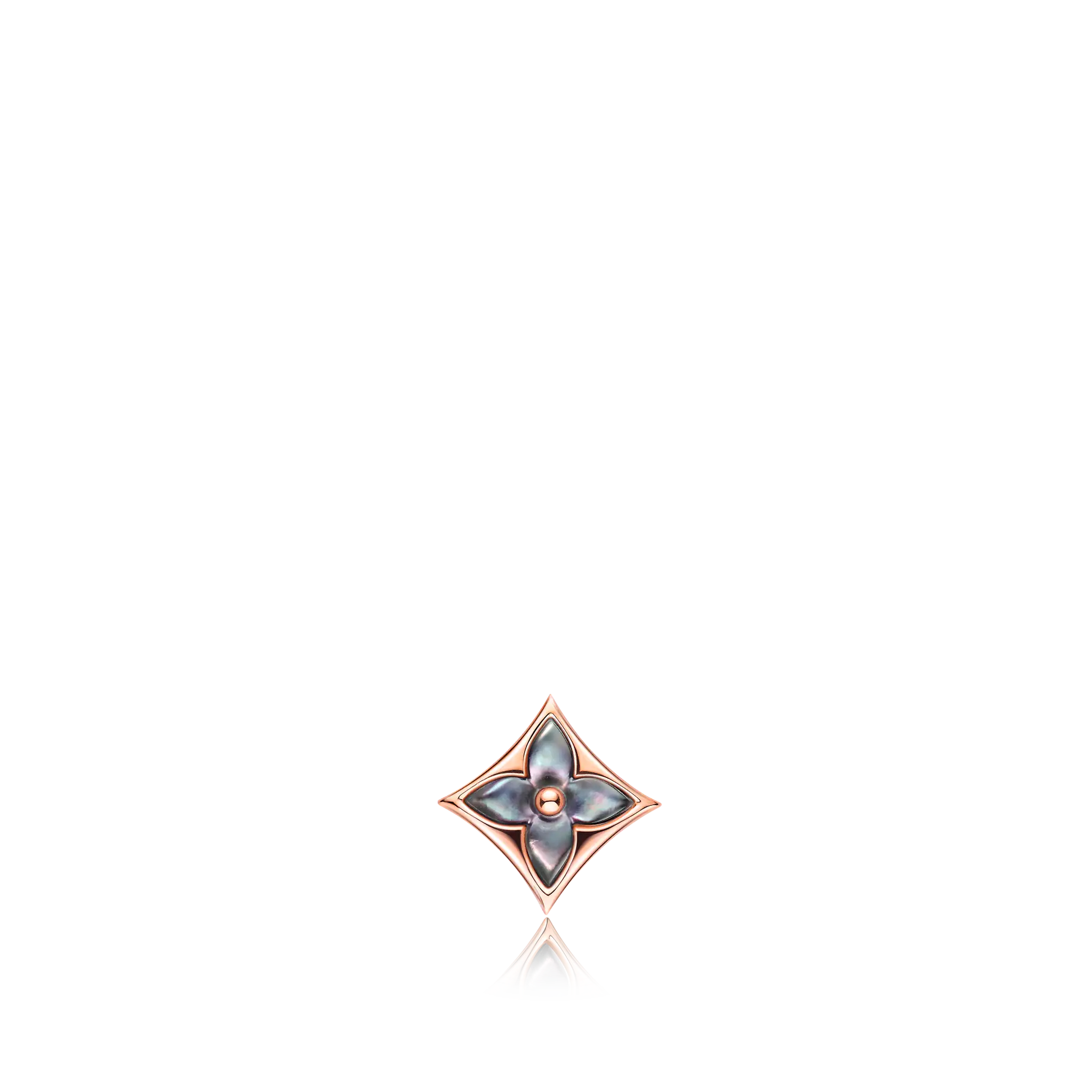 Color Blossom Star Ear Stud, Pink Gold And Grey Mother-Of-Pearl - Per Unit