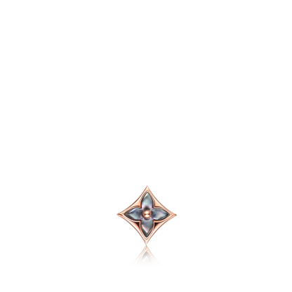 Color Blossom Star Ear Stud, Pink Gold And Grey Mother-Of-Pearl - Per Unit