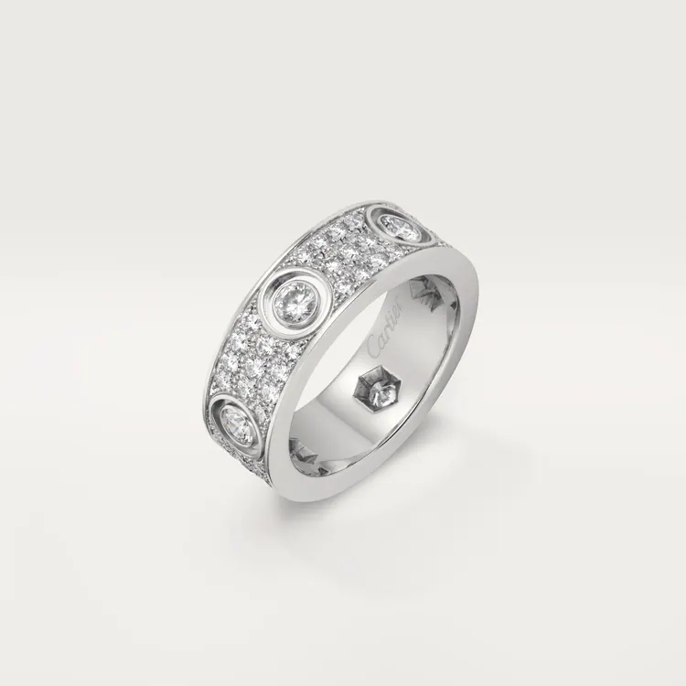 LOVE RING, DIAMOND-PAVED