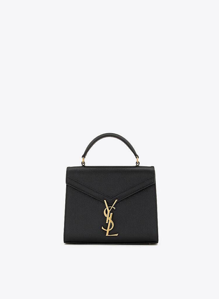 CASSANDRA MINI TOP HANDLE BAG IN GRAIN DE POUDRE EMBOSSED LEATHER