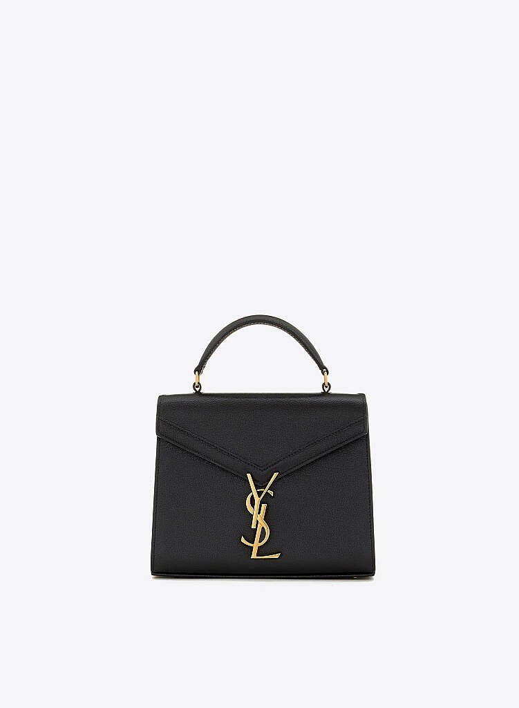 CASSANDRA MINI TOP HANDLE BAG IN GRAIN DE POUDRE EMBOSSED LEATHER