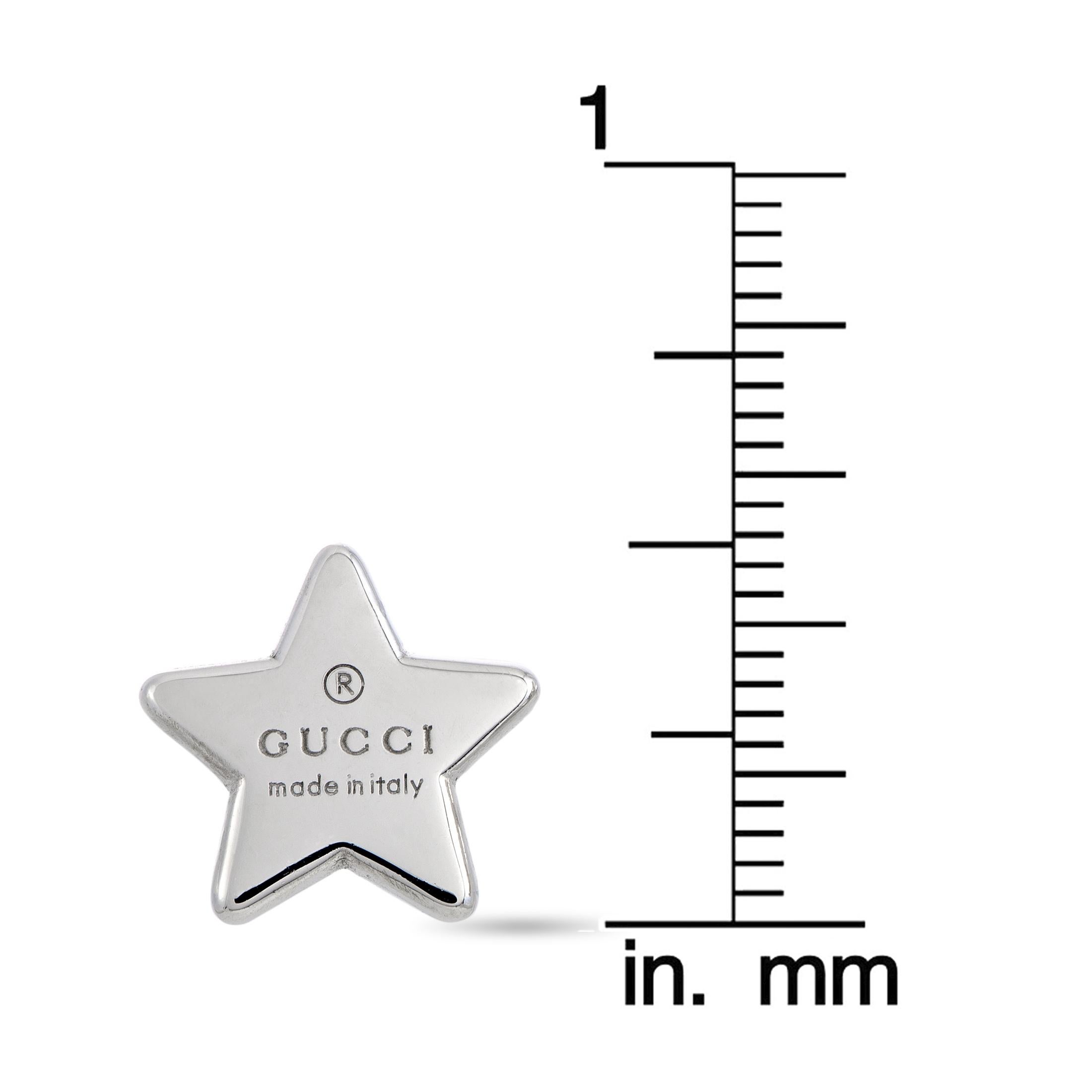 Trademark Rhodium-Plated Silver Star Stud Earrings