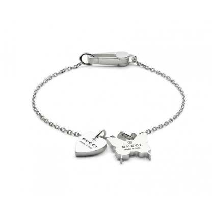 Metallic Heart & Butterfly Charm Bracelet