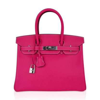 Birkin 30 Bag Rose Tyrien Candy Epsom Limited Edition Palladium