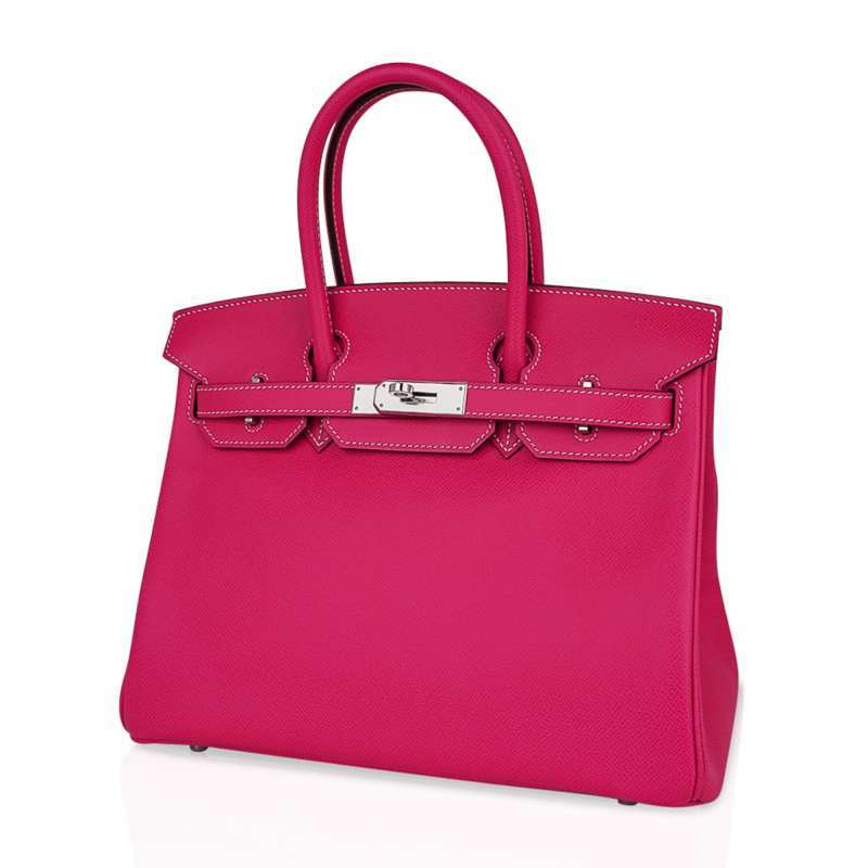 Birkin 30 Bag Rose Tyrien Candy Epsom Limited Edition Palladium