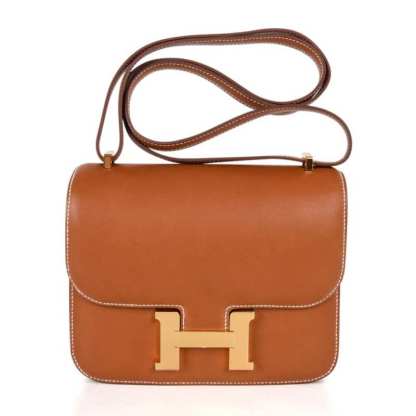 Constance Bag 18 Rare Fauve Barenia Leather Gold Hardware