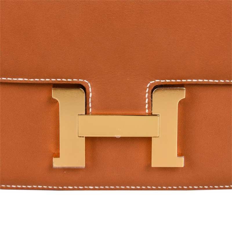 Constance Bag 18 Rare Fauve Barenia Leather Gold Hardware