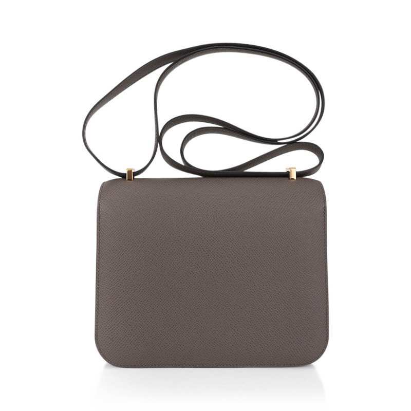 Mini Constance 18 Bag Etain Epsom Leather with Gold Hardware