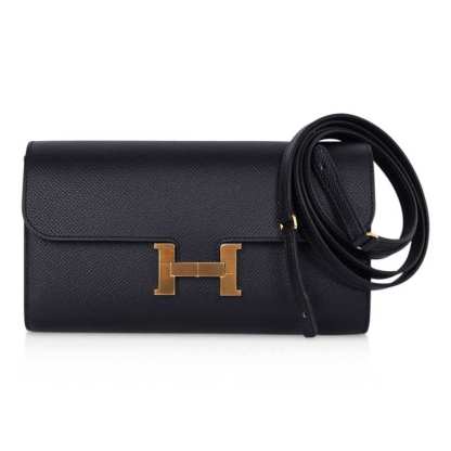 Constance Long To Go Wallet Black Epsom Gold Hardware