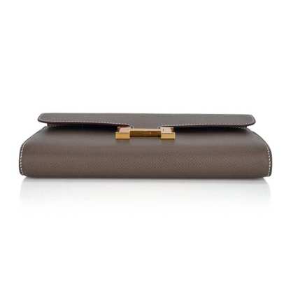 Constance Long To Go Wallet Etoupe Epsom with Gold Hardware