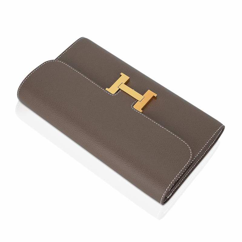 Constance Long To Go Wallet Etoupe Epsom with Gold Hardware
