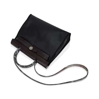 Herbag Zip 31 Bag Retourne Black Berline & Rouge Sellier Leather with Palladium Hardware