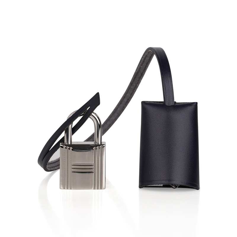 Herbag Zip 31 Bag Retourne Black Toile & Blue Indigo Vache Hunter Leather with Palladium Hardware