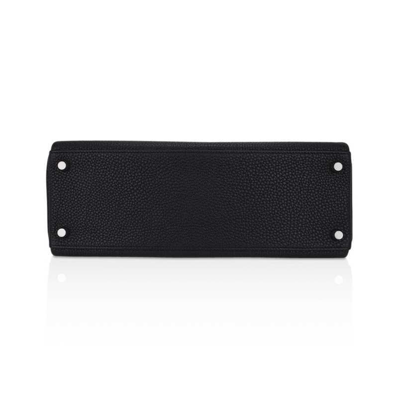Kelly 32 Retourne Bag Black Togo Leather with Palladium Hardware