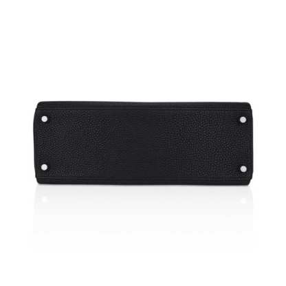 Kelly 32 Retourne Bag Black Togo Leather with Palladium Hardware