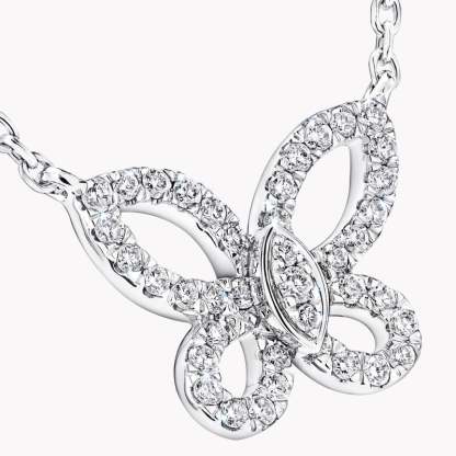 Mini Butterfly Silhouette Diamond Pendant