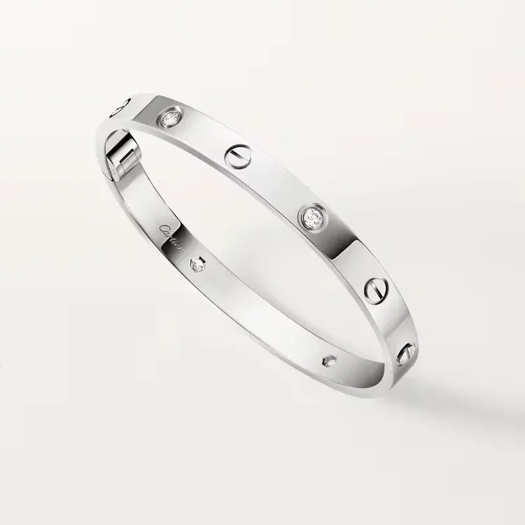 PANTHERE DE CARTIER WATCH SMALL MODEL & LOVE BRACELET CLASSIC MODEL, 4 DIAMONDS