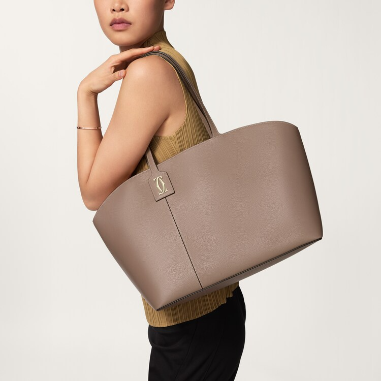 Tote bag, C de Cartier khaki