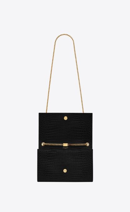KATE MEDIUM TASSEL IN CROCODILE-EMBOSSED LEATHER