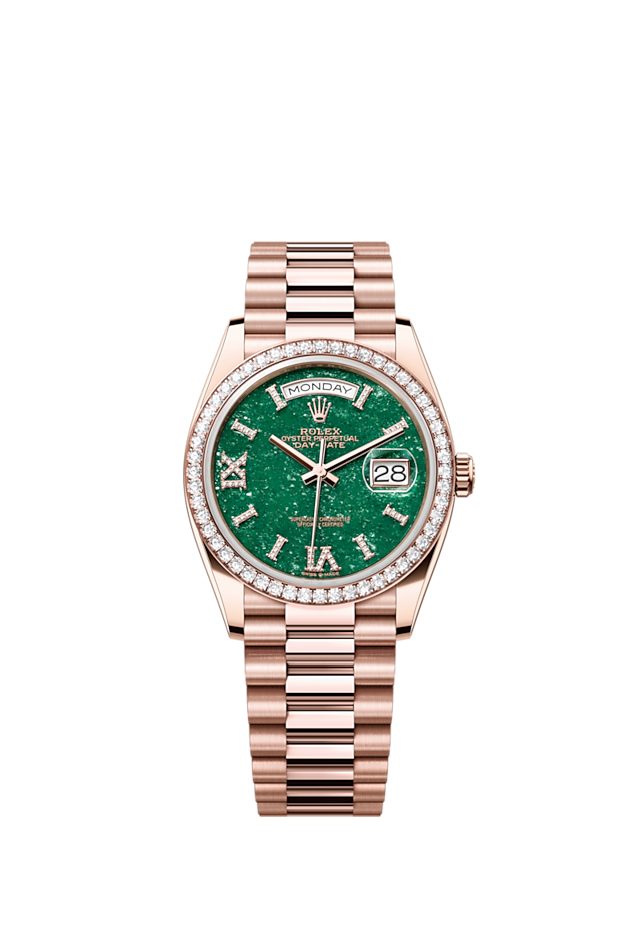Day-Date 36, 18k Everose Gold with Diamond-set, 36mm, Ref# 128345rbr-0068