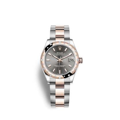 Datejust 31, Oystersteel, 18kt Everose Gold and diamonds, Ref# 278341RBR-0017