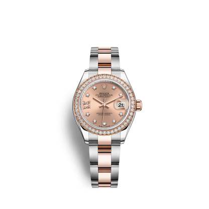 Lady-Datejust 28, Oystersteel and 18k Everose Gold, Ref# 279381RBR-0028