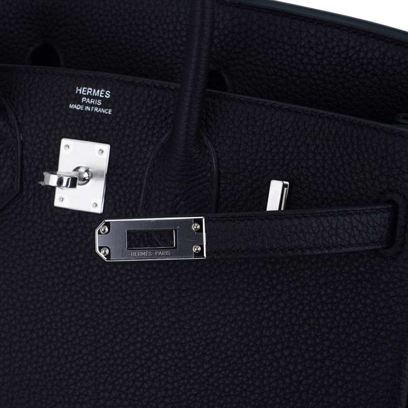 Birkin 25 Bag Black Togo Leather with Palladium Hardware