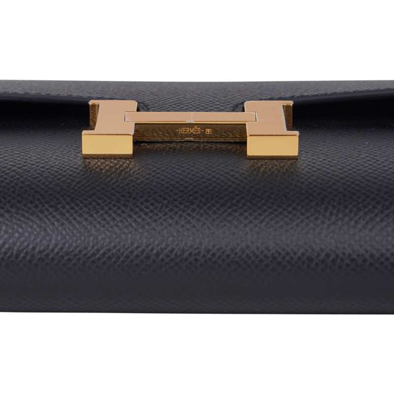 Constance Long To Go Wallet Black Epsom Gold Hardware
