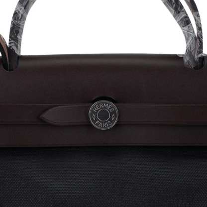Herbag Zip 31 Bag Retourne Black Berline & Rouge Sellier Leather with Palladium Hardware